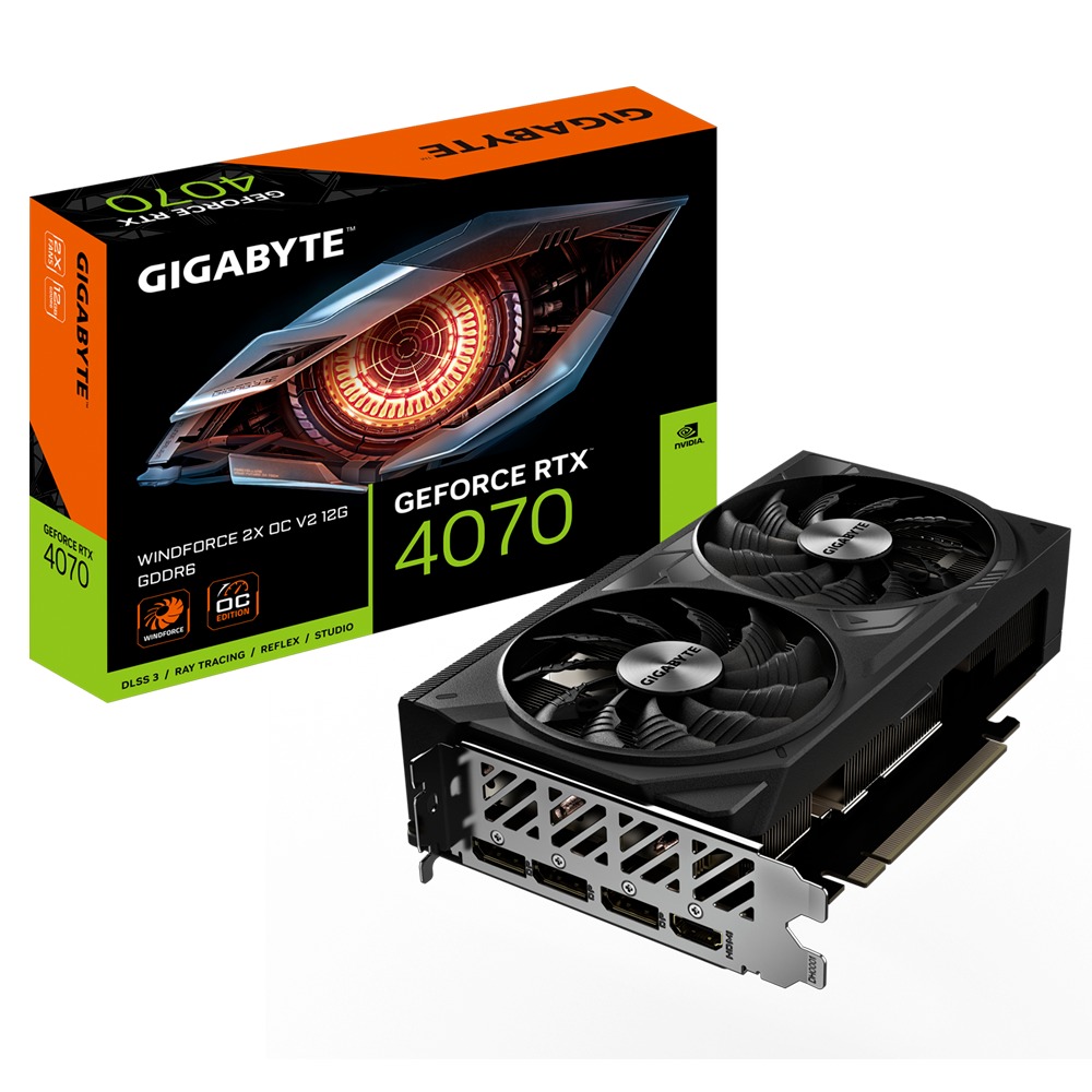 Obrázek GIGABYTE GeForce RTX 4070 WINDFORCE 2X V2/OC/12GB/GDDR6