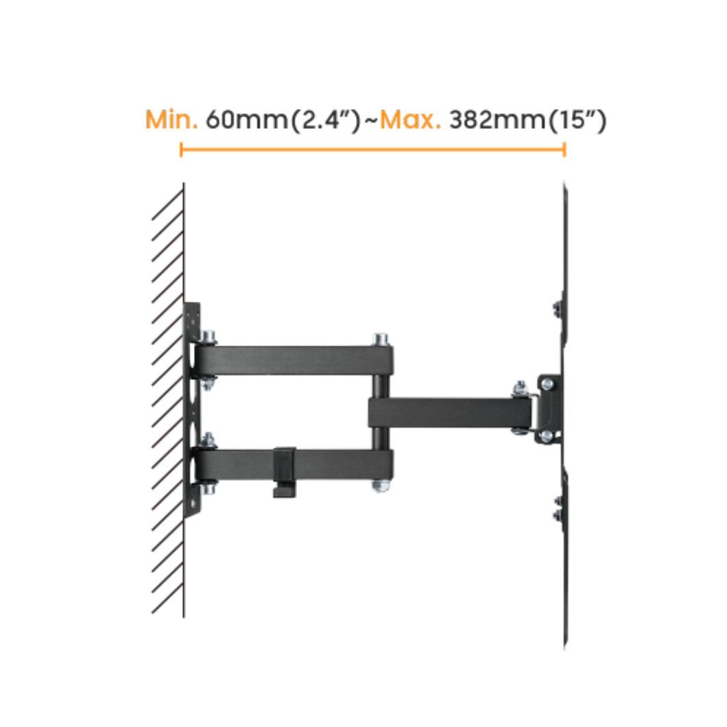 Obrázek Výsuvný držák Brateck LPA68-443 pro TV 23"-55" 30kg polohovatelný nástěnný