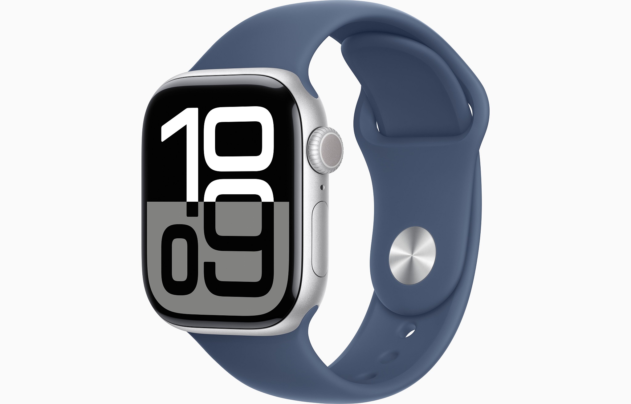 Apple Watch Series 10 GPS 42mm Stříbrný hliník s denimovým sportovním řemínkem - S/M