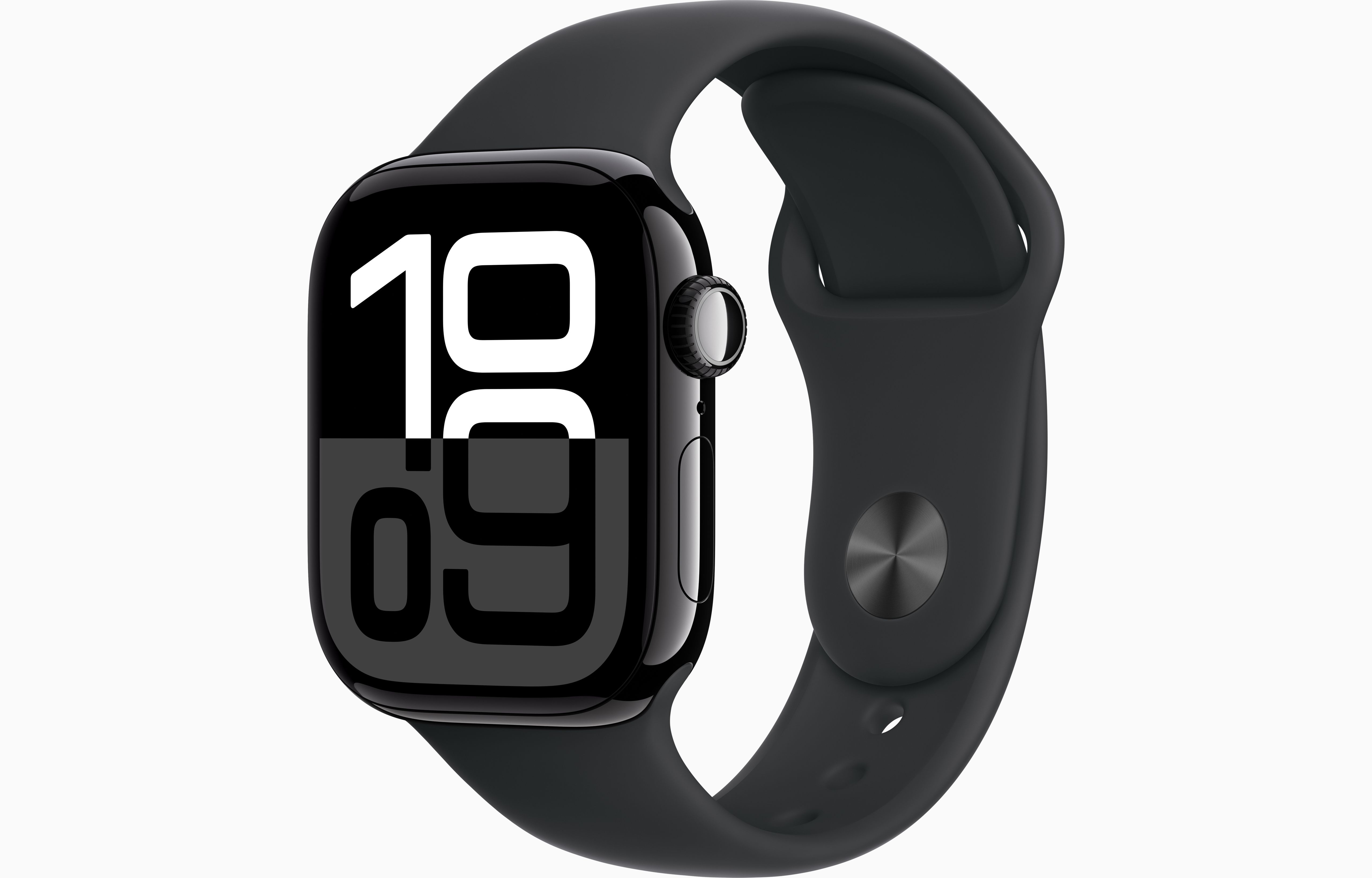 Apple Watch Series 10 GPS 42mm Klavírně černý hliník s černým sportovním řemínkem - S/M