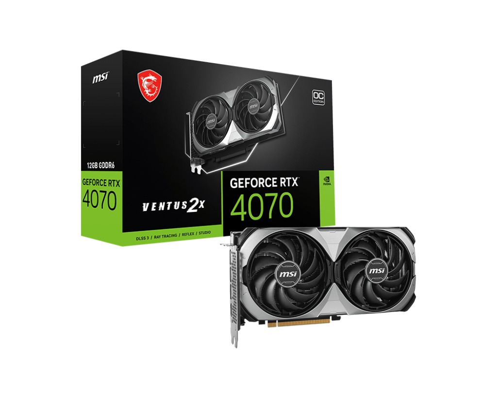 Obrázek MSI GeForce RTX 4070 VENTUS 2X E1/OC/12GB/GDDR6