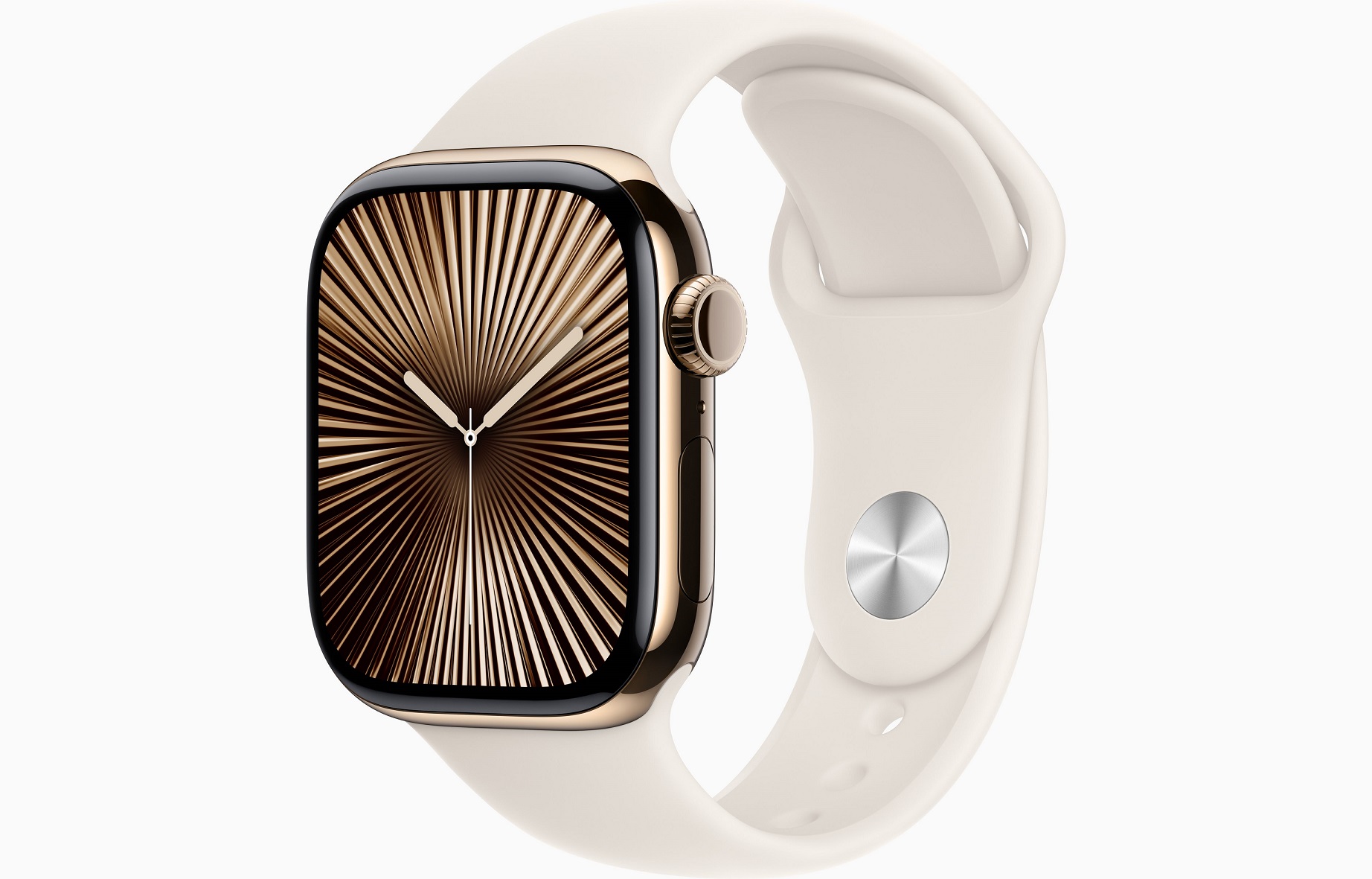 Apple Watch Series 10 GPS + Cellular 42mm Zlatý titan s hvězdně bílým sportovním řemínkem - M/L