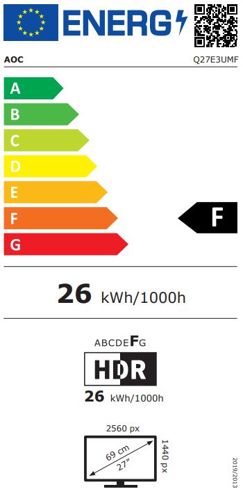 Obrázek AOC/Q27E3UMF/27"/VA/QHD/75Hz/4ms/Black/3R