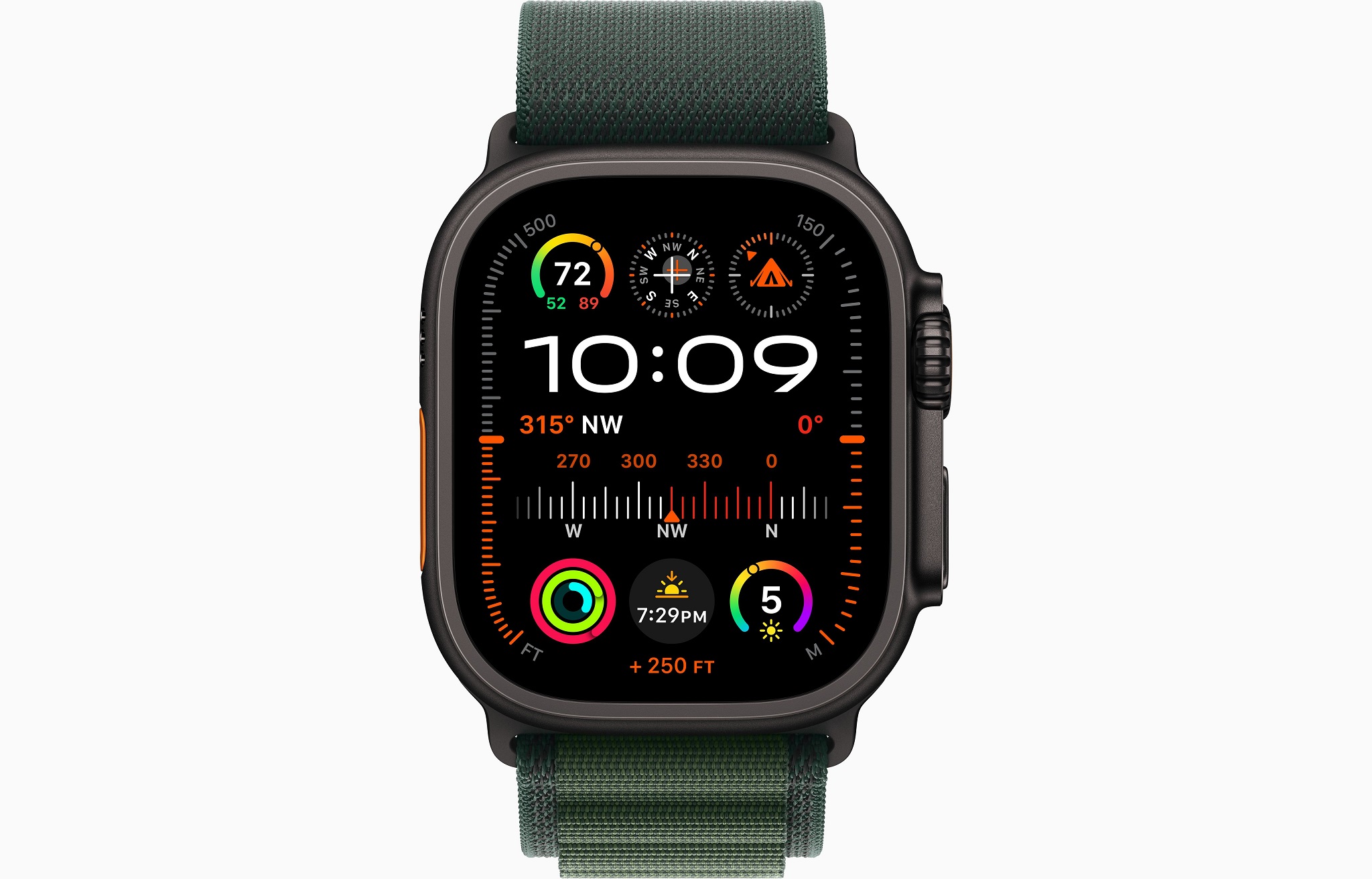 Obrázek Apple Watch Ultra 2 GPS + Cellular 49mm Černý titan s tmavě zeleným alpským tahem - S