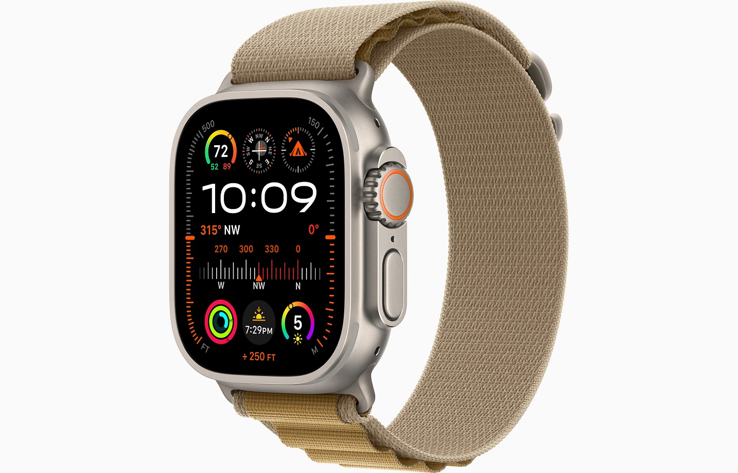 Apple Watch Ultra 2 GPS + Cellular 49mm Přírodní titan s žlutohnědým alpským tahem - S