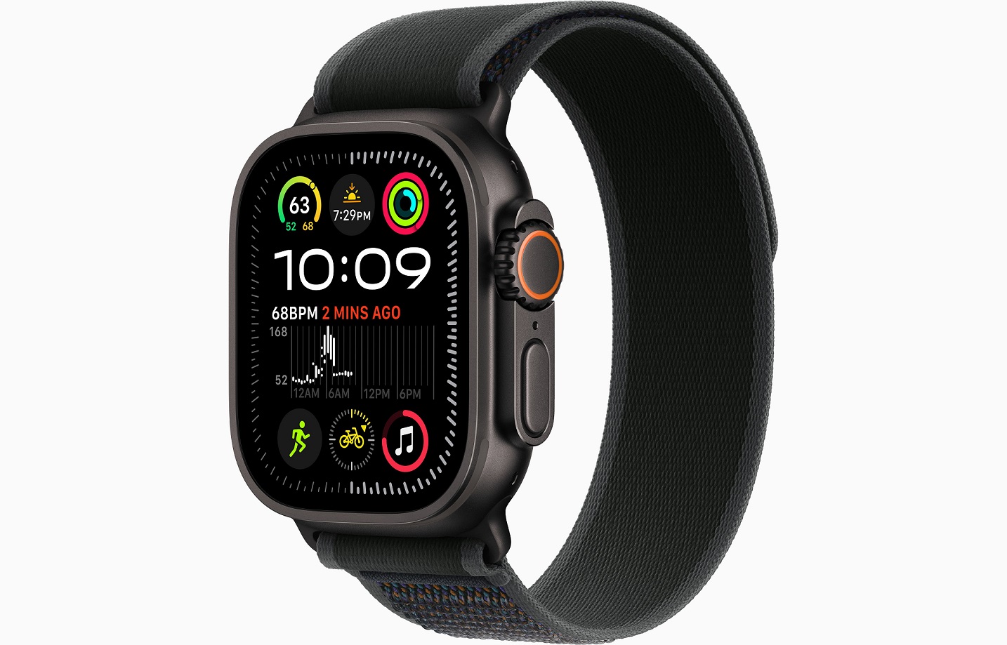 Apple Watch Ultra 2 GPS + Cellular 49mm Černý titan s černým trailovým tahem - S/M