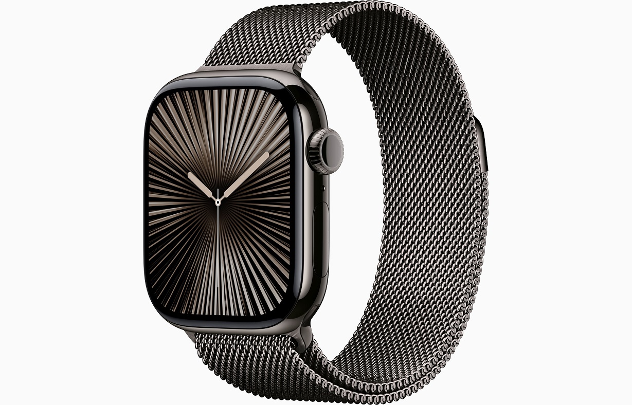 Apple Watch Series 10 GPS + Cellular 46mm Břidlicově šedý titan s břidlicově šedým milánským tahem - S/M