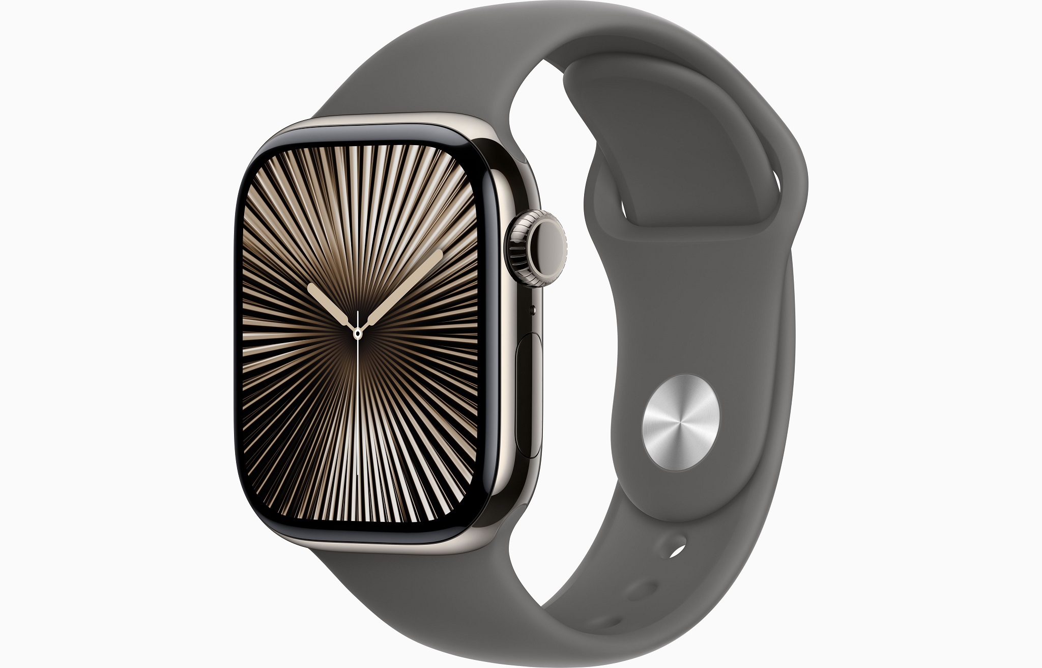 Apple Watch Series 10 GPS + Cellular 46mm Přírodní titan se skálově šedým sportovním řemínkem - S/M