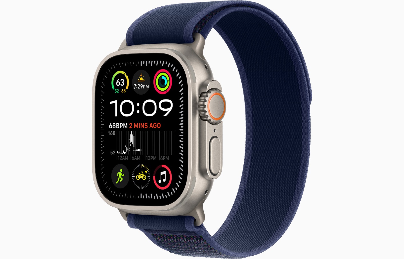 Apple Watch Ultra 2 GPS + Cellular 49mm Přírodní titan s modrým trailovým tahem - S/M