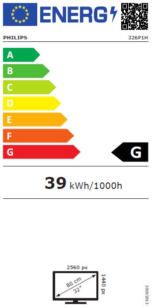 Obrázek Philips/326P1H/31,5"/IPS/QHD/75Hz/4ms/Black/3R