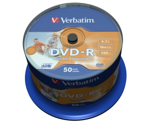 VERBATIM DVD-R(50-Pack)Cake/Print/16x/4.7GB/NoID