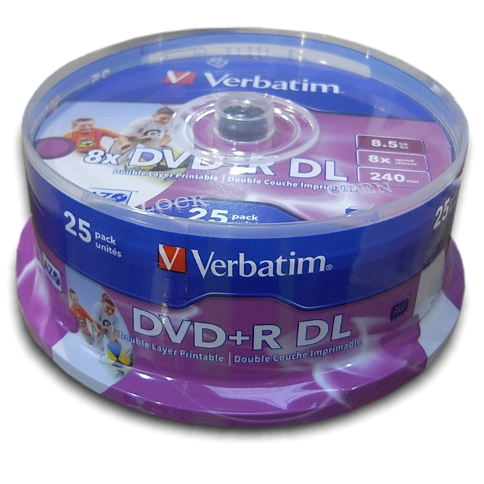 Obrázek VERBATIM DVD+R(25-Pack)Spindl/DoubleLayer/8,5GB