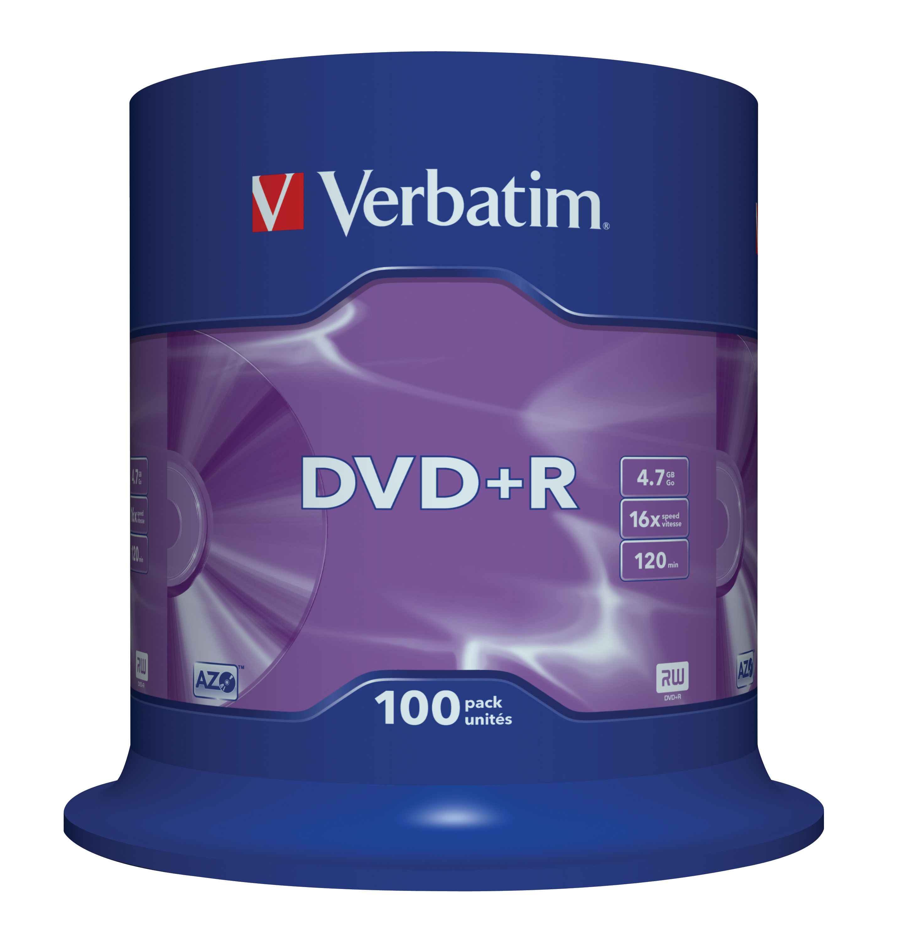 Obrázek VERBATIM DVD+R(100-Pack)Spindl/MattSlvr/16x/4.7GB