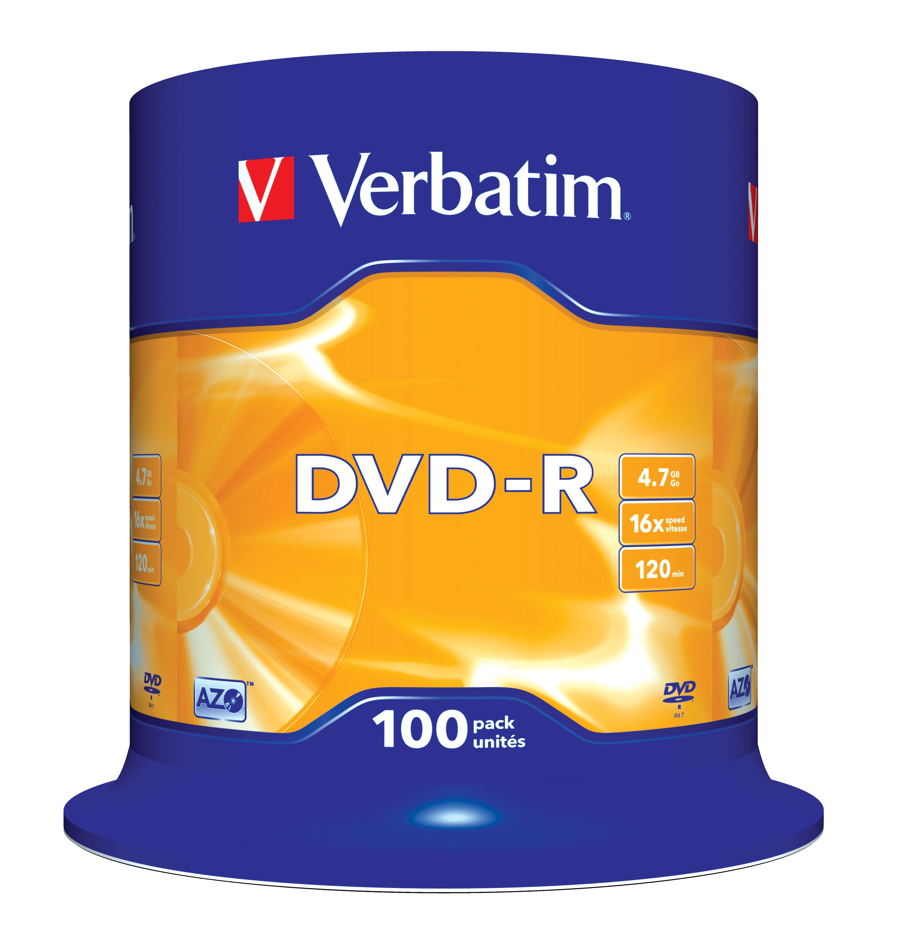 Obrázek VERBATIM DVD-R(100-Pack)Spindl/MattSlvr/16x/4.7GB