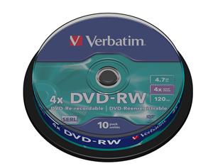 VERBATIM DVD-RW(10-Pack)Spindle4x/DLP/4.7GB