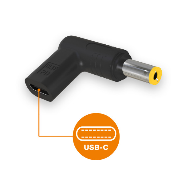 Obrázek Aligator USB-C napájecí redukce 5,5x2,5 mm pro notebooky Acer/Asus/HP/Lenovo/Toshiba