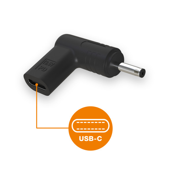 Obrázek Aligator USB-C napájecí redukce 3,0 x 1,0 mm pro notebooky Acer/Samsung