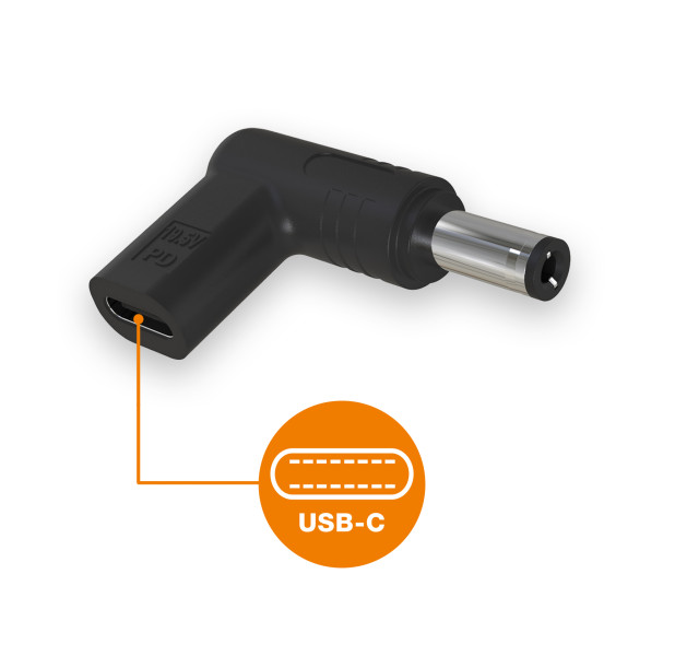 Obrázek Aligator USB-C napájecí redukce 5,5 x 2,1 mm pro notebooky Acer/Compaq/HP/Fujitsu/Toshiba