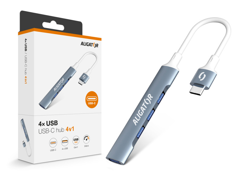 Obrázek Aligator Hub USB-C / 4x USB