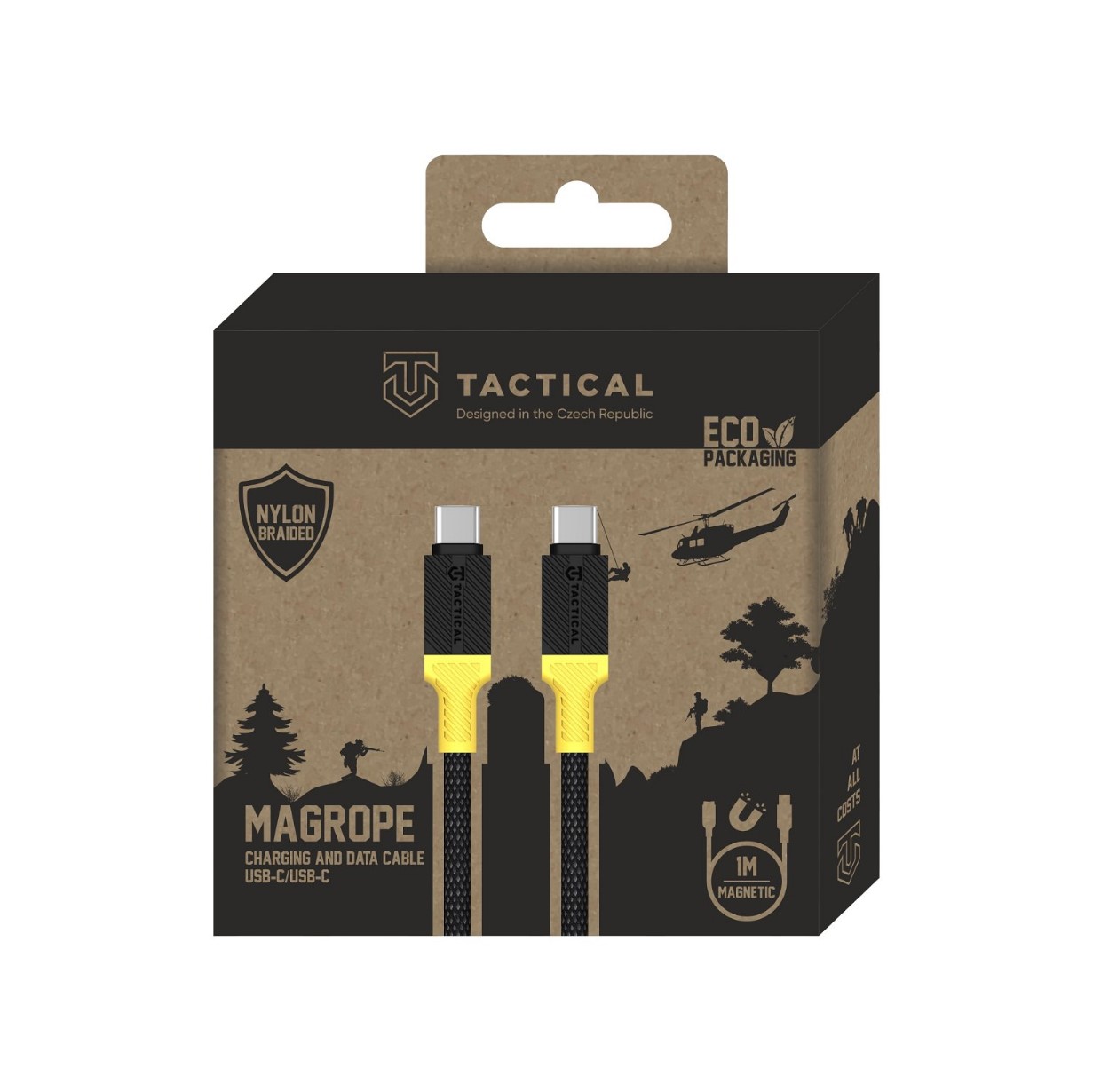 Obrázek Tactical MagRope USB-C/USB-C 1m Black/Yellow