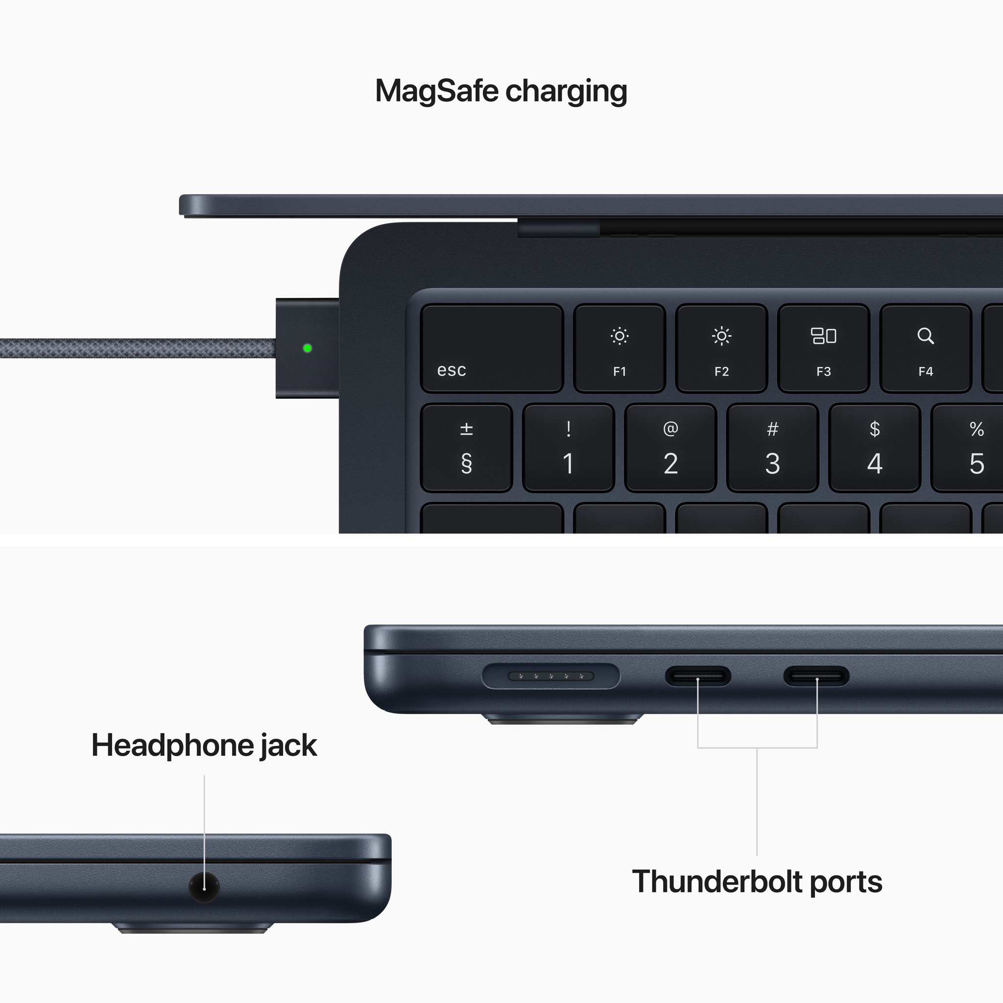 Obrázek MacBook Air 13" Apple M2 8core CPU, 8core GPU, 16GB, 256GB SSD, CZ, temně inkoustový