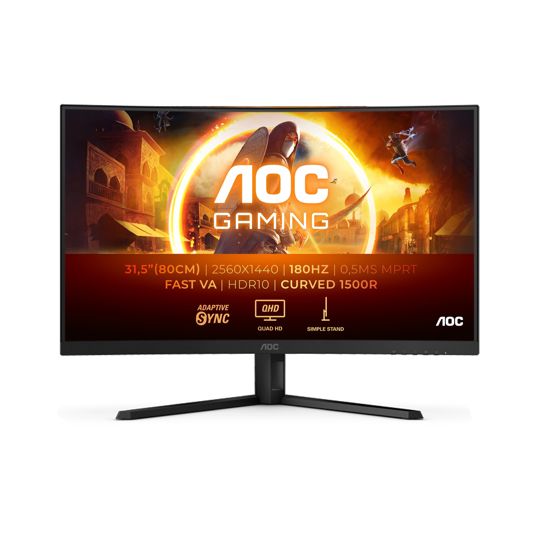 Obrázek AOC Gaming/CQ32G4VE/31,5"/VA/QHD/180Hz/1ms/Black/3R