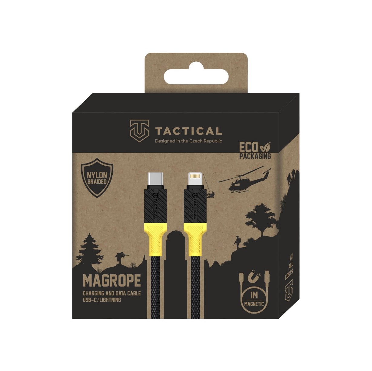 Obrázek Tactical MagRope USB-C/Lightning 1m Black/Yellow