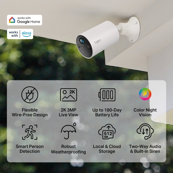 Obrázek TC82 Smart Wire-Free In/Outdoor Security Camera