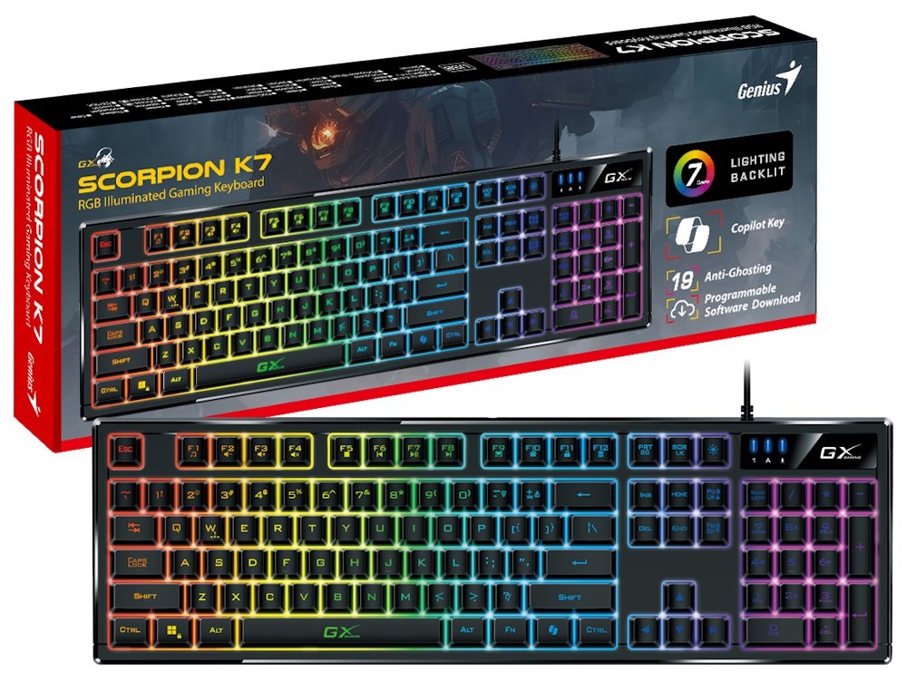 Obrázek Genius GX Gaming Scorpion K7/Drátová USB/CZ-SK layout/Černá