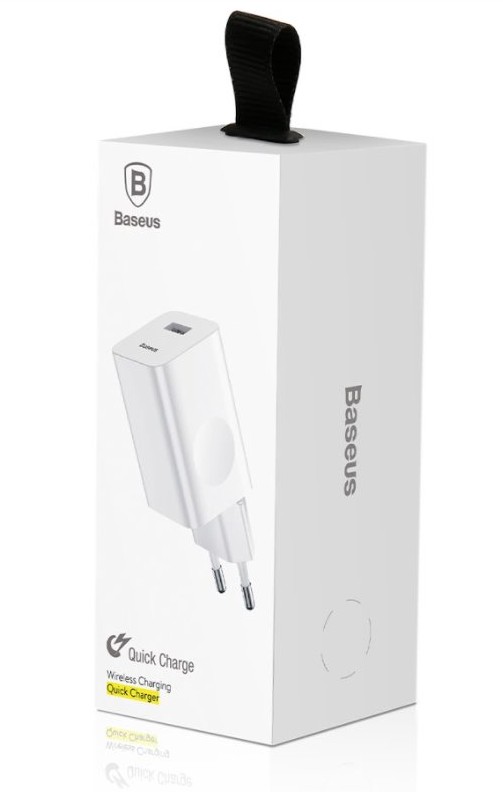 Obrázek Baseus rychlonabíječka do sítě 1xUSB Quick Charge 3.0 24W bílá