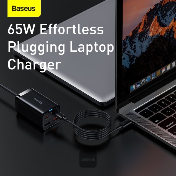 Obrázek Baseus rychlonabíječka do sítě GaN3 Pro, 2x USB-C, 2x USB 65W černá