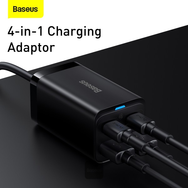 Obrázek Baseus rychlonabíječka do sítě GaN3 Pro, 2x USB-C, 2x USB 65W černá