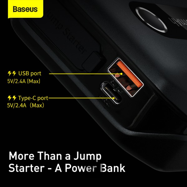 Obrázek Baseus power banka Super Energy Air 10000 mAh se startovacími kabely černá