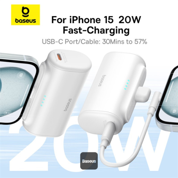 Obrázek Baseus power banka 5000mAh 20W USB-C bílá