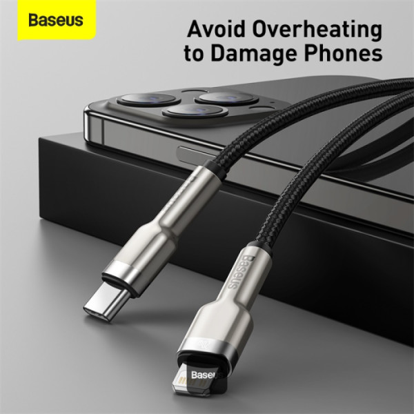 Obrázek Baseus datový kabel Cafule USB-C na Lightning 0,25m PD 20W černý