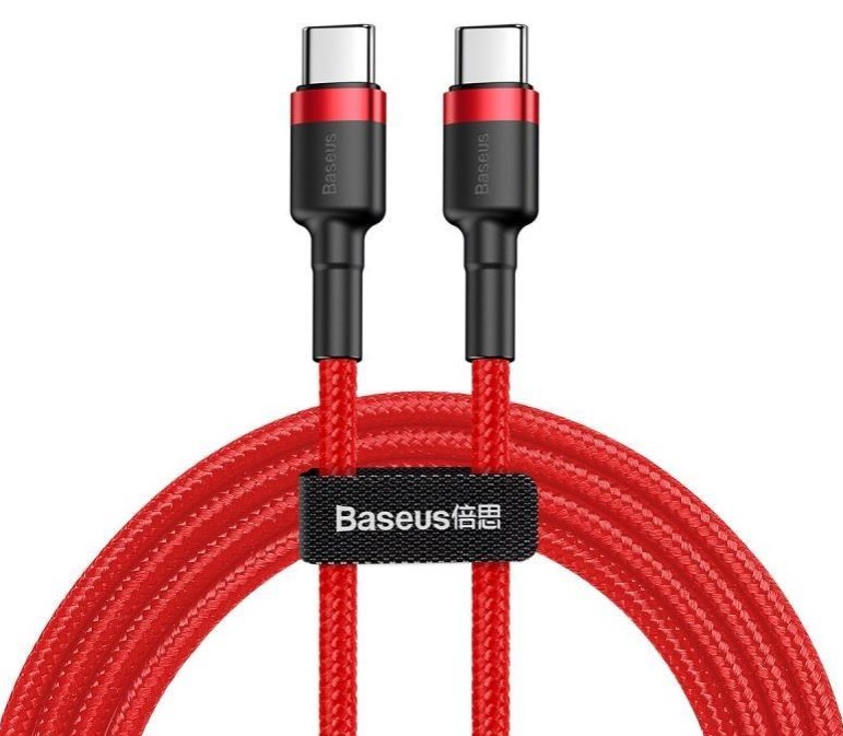 Baseus datový kabel Cafule USB-C/USB-C 1m PD2.0 60W červený