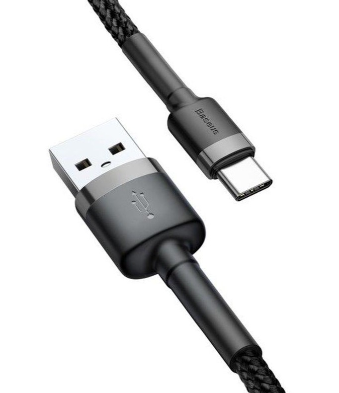 Obrázek Baseus datový kabel Cafule USB-C 3m 2A šedo-černý