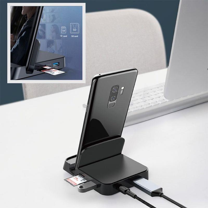 Obrázek Baseus Mate Docking multifunkční stolní dock USB-C (USB-C, USB 3.0, 2*USB 2.0, 4KHDMI, MICROSD/SD)