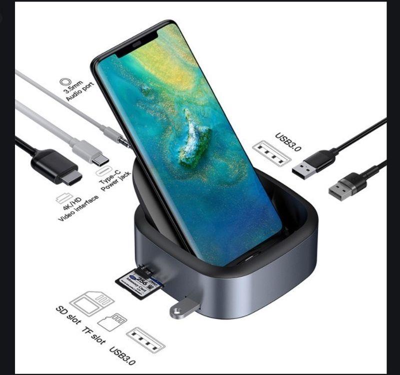 Obrázek Baseus Mate Docking multifunkční stolní dock USB-C (USB-C, USB 3.0, 2*USB 2.0, 4KHDMI, MICROSD/SD)