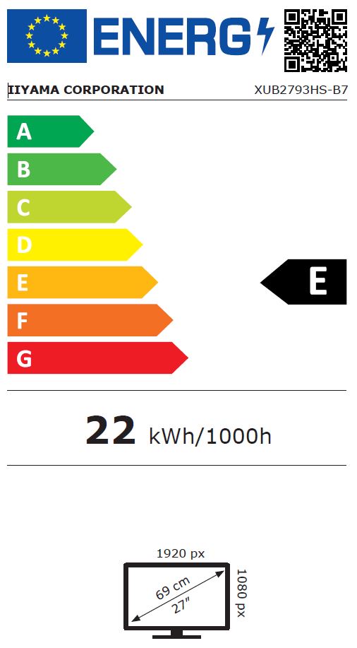 Obrázek 27" iiyama XUB2793HS-B7:IPS,FHD,100Hz,HDMI,DP,HAS