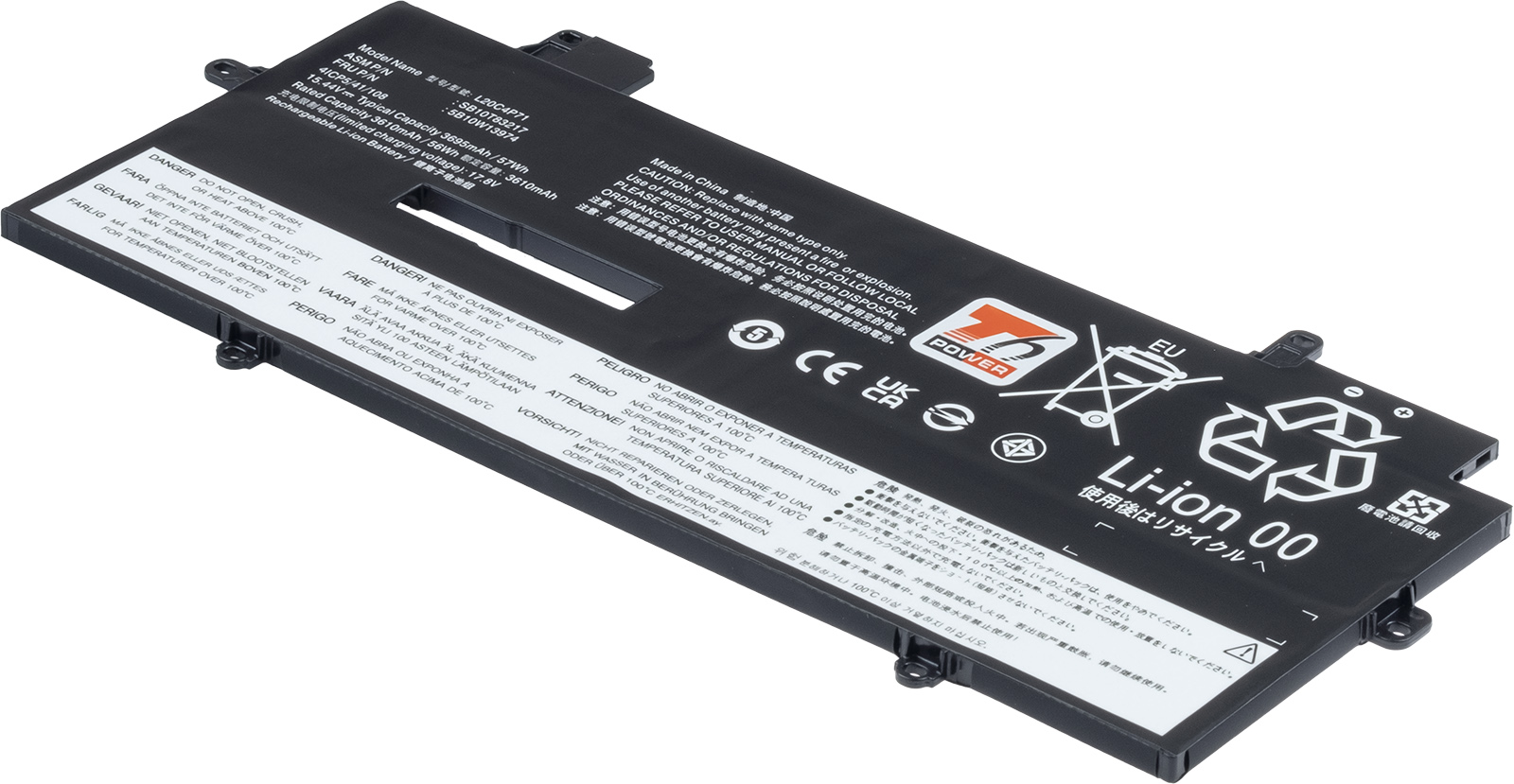 Baterie T6 Power Lenovo ThinkPad X1 Carbon 9, 10, 11 Gen, 3695mAh, 57Wh, 4cell, Li-Pol