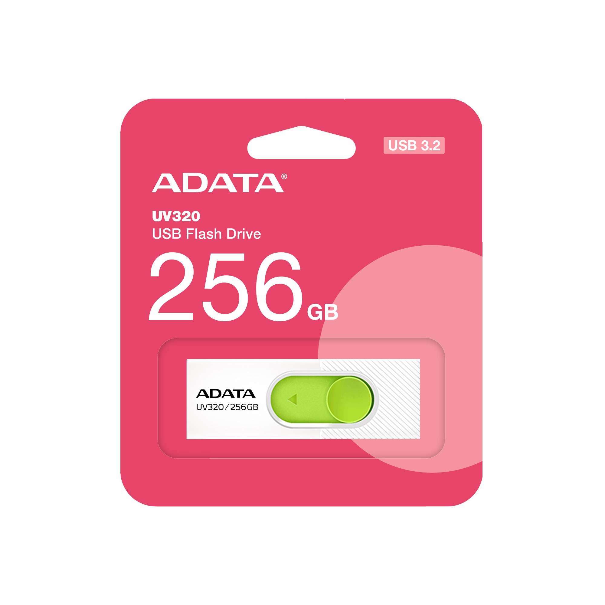 Obrázek ADATA UV320/256GB/USB 3.2/USB-A/Bílá