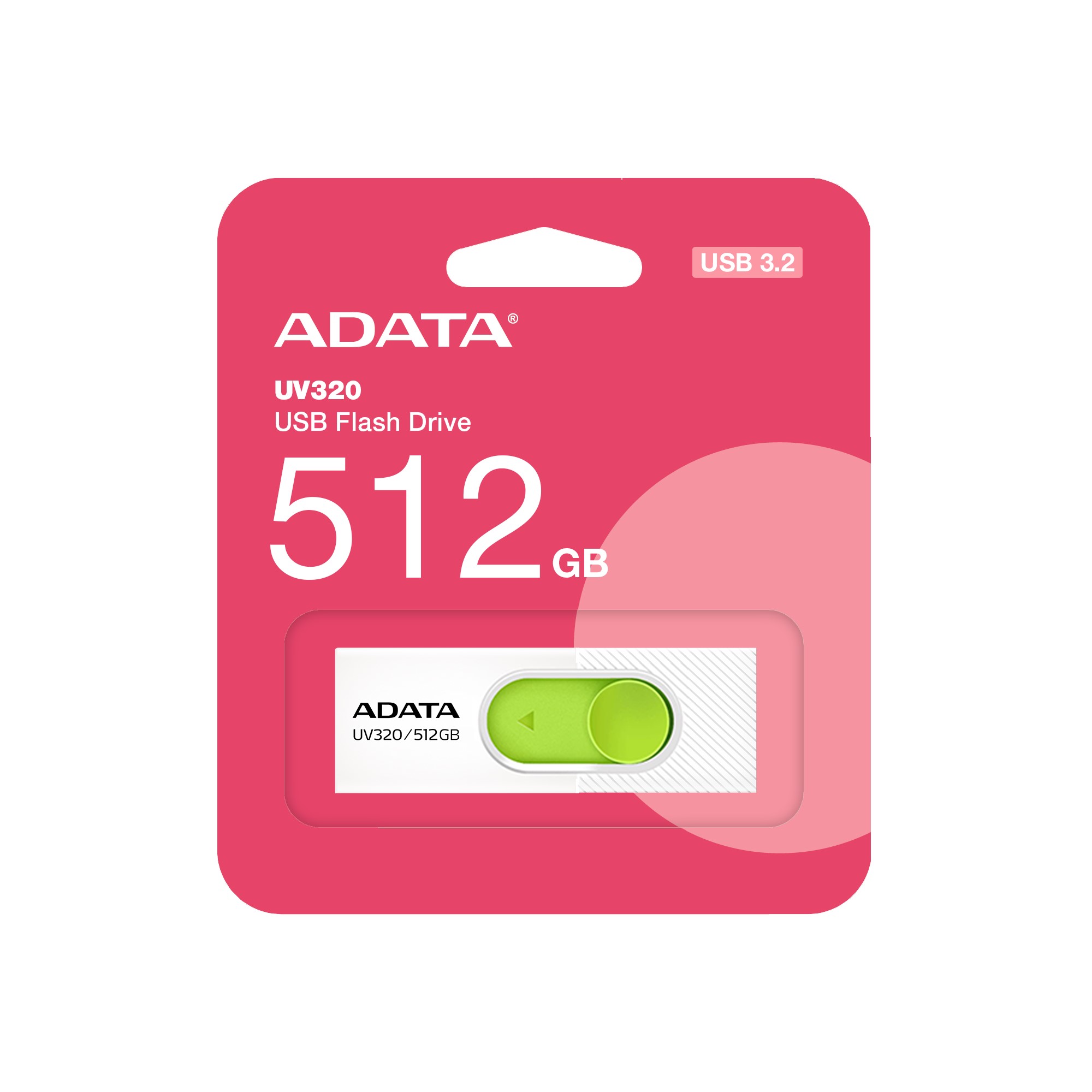 Obrázek ADATA UV320/512GB/USB 3.2/USB-A/Bílá