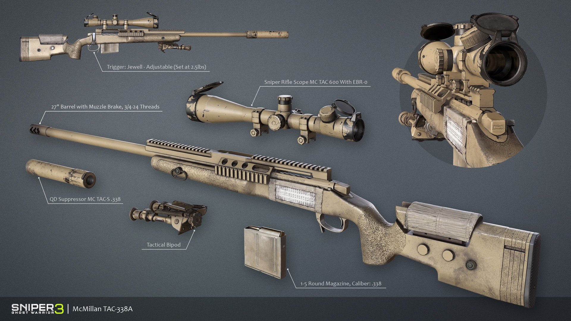 Obrázek ESD Sniper Ghost Warrior 3 Sniper Rifle McMillan T