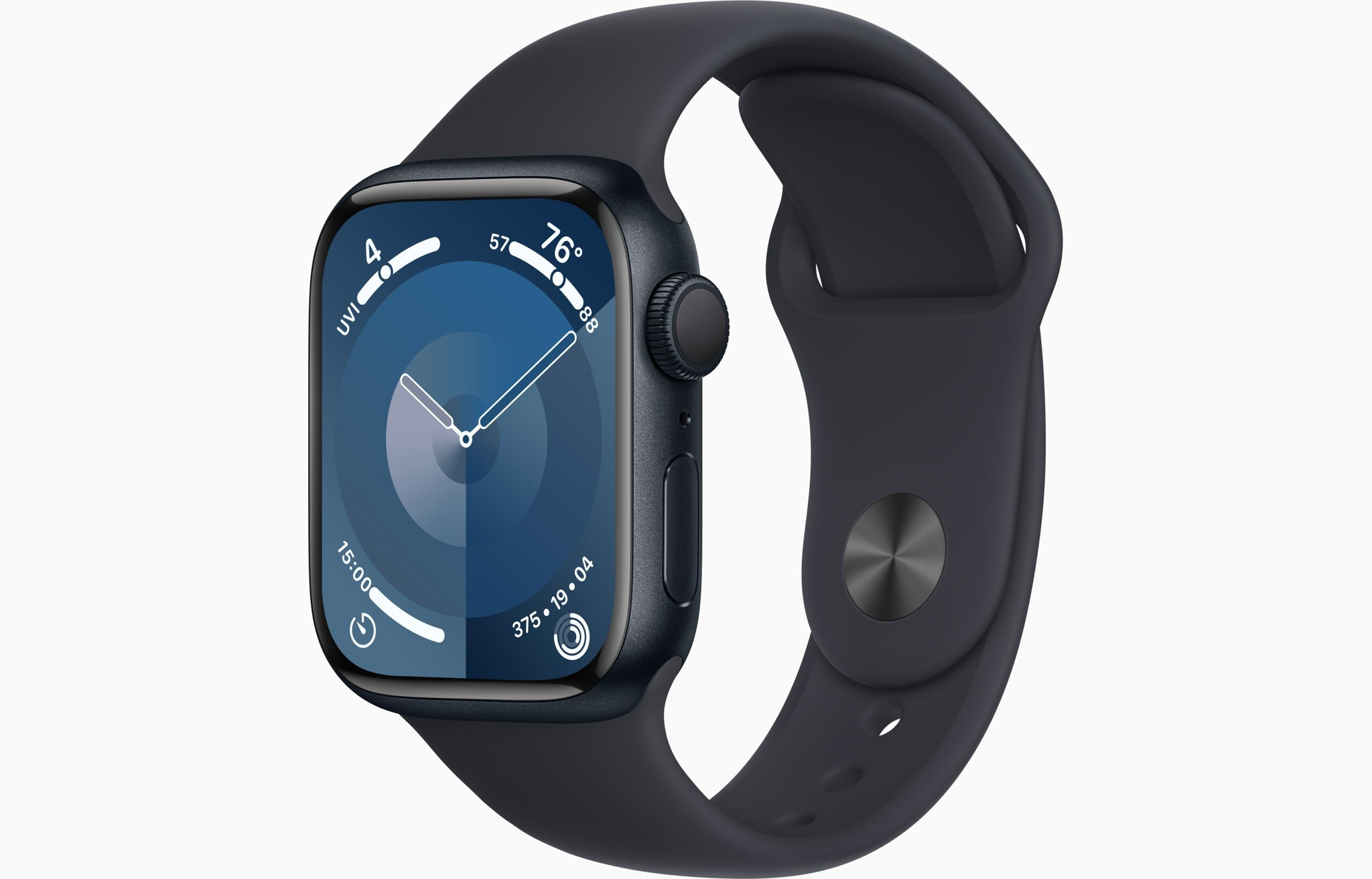 Apple Watch S9 GPS 45mm temně inkoustový s temně inkoustovým sportovním řemínkem S/M (ROZBALENO)