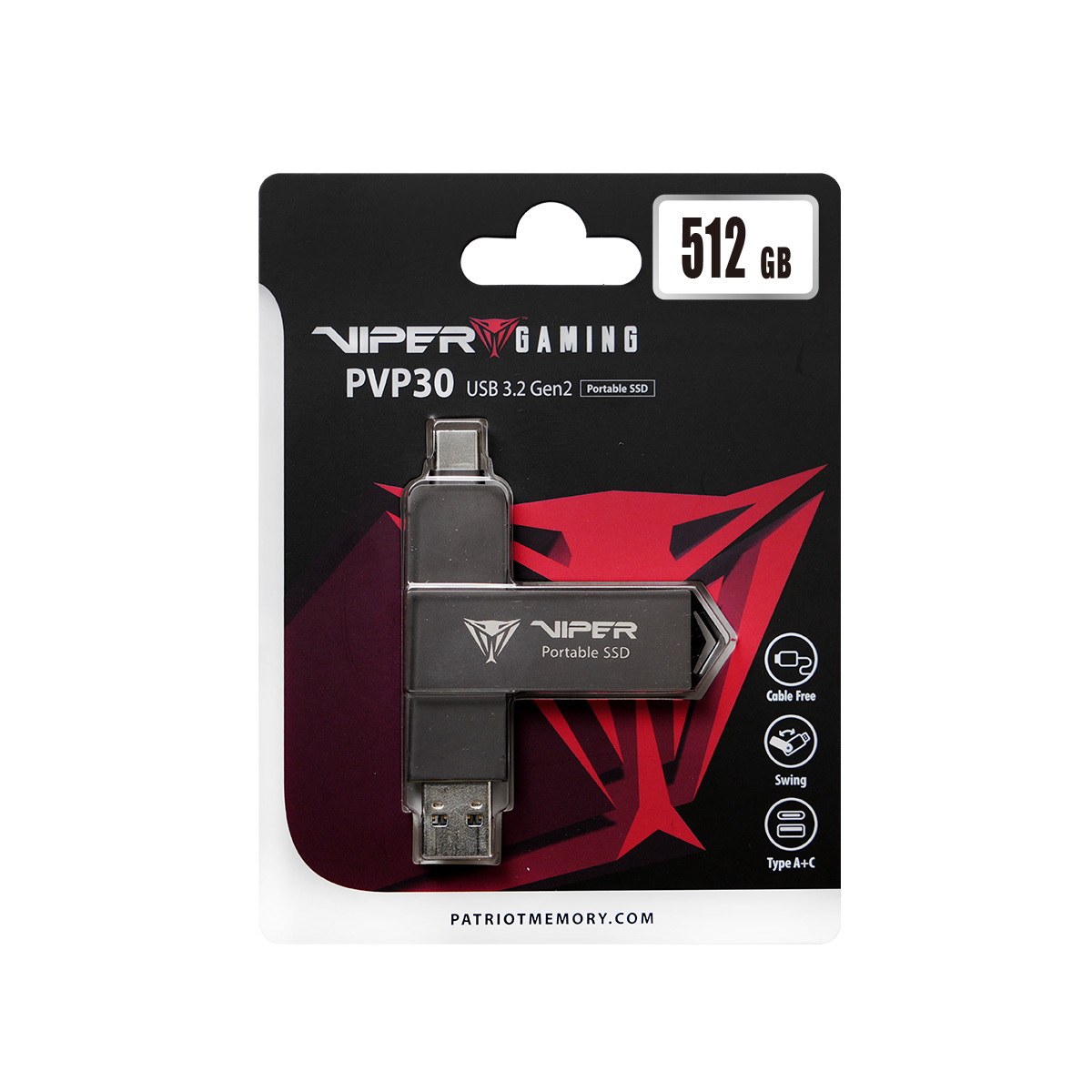 Obrázek Patriot VIPER PVP30/512GB/SSD/Externí/Černá/3R