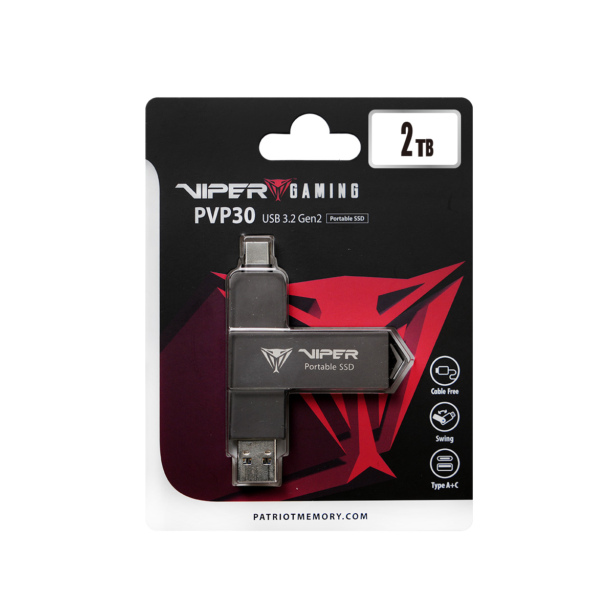 Obrázek Patriot VIPER PVP30/2TB/SSD/Externí/Černá/3R