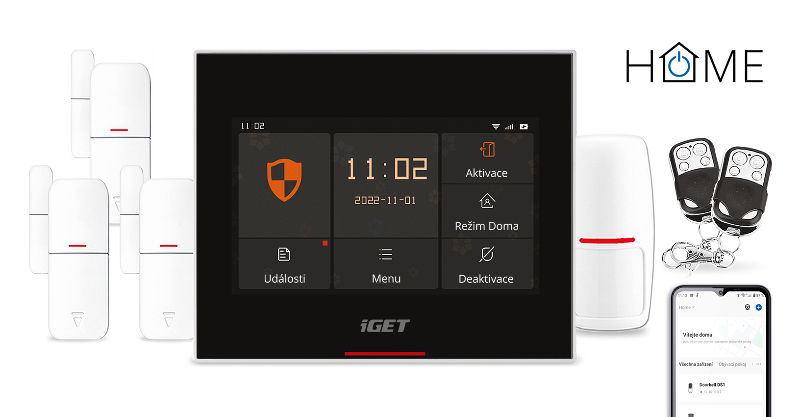 Obrázek iGET HOME X5 Advanced - Inteligentní Wi-Fi/GSM alarm,v aplikaci i ovládání IP kamer a zásuvek,CZ app