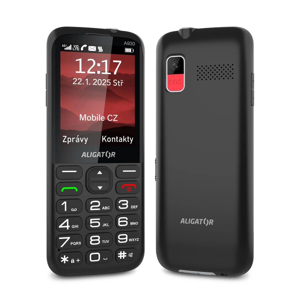 Obrázek ALIGATOR A930 GPS Senior černý +st.nab.